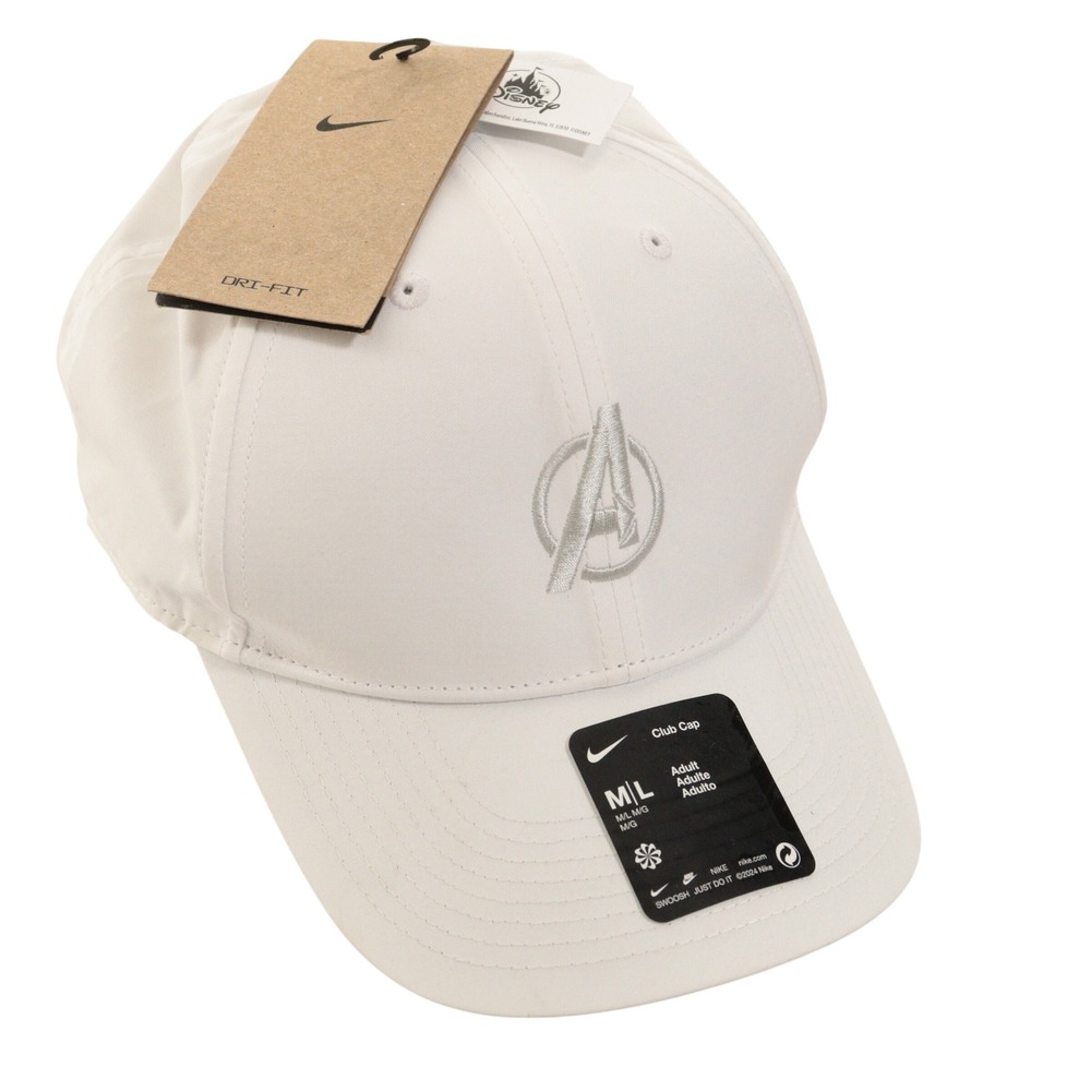 Nike Avengers Club Cap Men M/L Marvel Disney Dri-FIT Golf Hat White NWT
